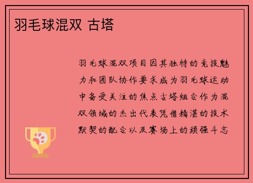 羽毛球混双 古塔